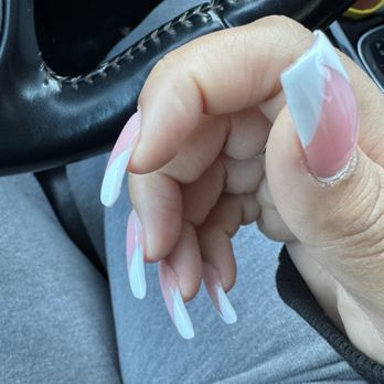 Pink and White Nails - Nails shaped very terribly - Nail Salons Near Me - Hayward, California Pink and White Nails - Nails shaped very terribly - Nail Salons Near Me - Hayward, California