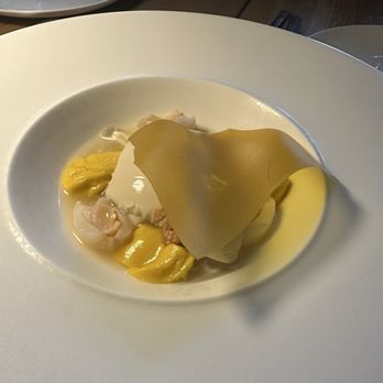 Boulevard Kitchen & Oyster Bar - Jasmine Panna Cotta (4 stars) - pretty and light. est. 340 cal, P5g. C42g, F17g - Seafood Near Me - Vancouver, British Columbia
