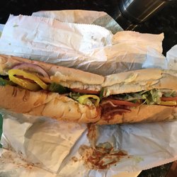 Valero Gas Station - My sons $4.99, on special, meatball sub, with lots of veggies.