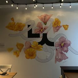 Nasung Sool - The beautiful mural that was commissioned by a local artist. My mom loved that it included Korea's national flower.