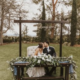 Table, backdrop stand and bench. All came together so perfectly for our vision  Photo by @kayleyalexaphotography