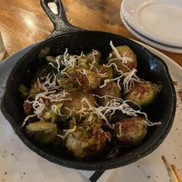 Brussels w/ excellent ginger, garlic sauce