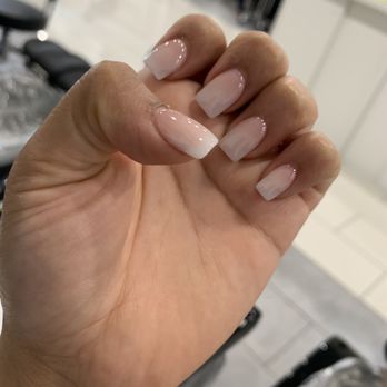 Nails Life Studio - Ombré pink and white set by Nic - Nail Salons Near Me - Houston, Texas Nails Life Studio - Ombré pink and white set by Nic - Nail Salons Near Me - Houston, Texas