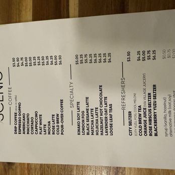 SCENIC Coffee + Brunch - Drink menu May 2025 - Breakfast & Brunch Near Me - Toronto, Ontario