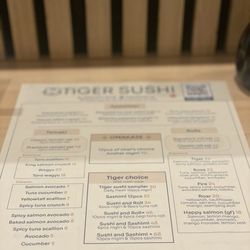Tiger Sushi - Menu