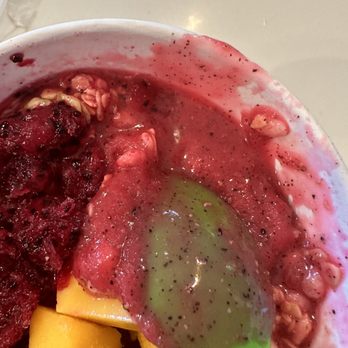 Genuine Fresche - Acai had ice chunks in it I think that's why it was so liquidy. I've had lots of acai bowls before and they were never like this. - Juice Bars & Smoothies Near Me - Tempe, Arizona
