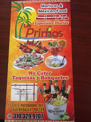 Menu photo 4 Mariscos Los Primos Gardena, CA