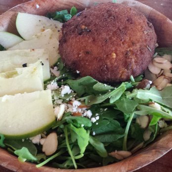 The Corner Pub - Arugula salad with salmon croquette - Pubs Near Me - Decatur, Georgia