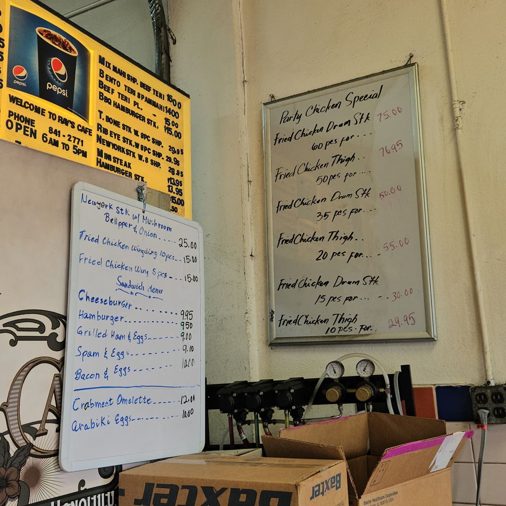 Ray's Café - Menu on the wall - American Near Me - Honolulu, Hawaii Ray's Café - Menu on the wall - American Near Me - Honolulu, Hawaii