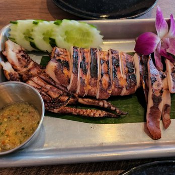 Thonglor - Grilled squid - Thai Near Me - Brighton, Massachusetts Thonglor - Grilled squid - Thai Near Me - Brighton, Massachusetts
