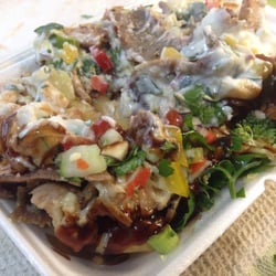 Mr Deno's Kebab & Pizza - Mixed Snack Box w/ Tabouli, Yogurt Garlic Sauce and BBQ Sauce for $12.