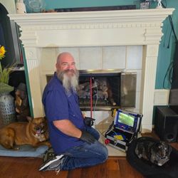 Viking Chimney Solutions - Chimney inspection with a little help.