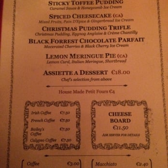 The Green Hen - Dessert Menu - Brasseries Near Me - Dublin, D