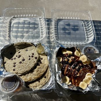 Lovin Spoonfuls Vegan Restaurant - To Go / Take Out: Gluten Free Buckwheat Pancakes and Gluten Free Deluxe French Toast (available til 3pm) - Vegan Near Me - Tucson, Arizona