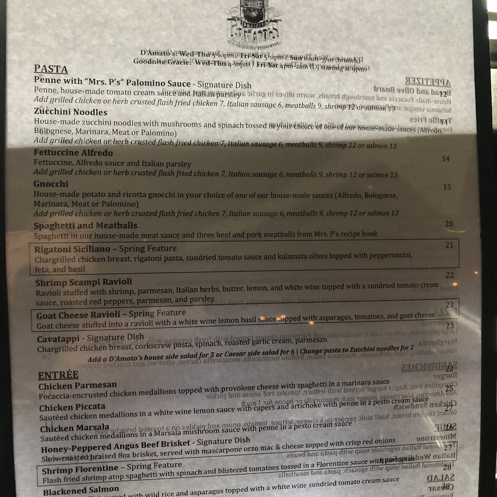 D'Amato's - Menu - Italian Near Me - Royal Oak, Michigan D'Amato's - Menu - Italian Near Me - Royal Oak, Michigan