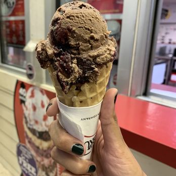 Bruster's Real Ice Cream - Chocolate raspberry truffle in a waffle cone - Ice Cream & Frozen Yogurt Near Me - Palm Bay, Florida