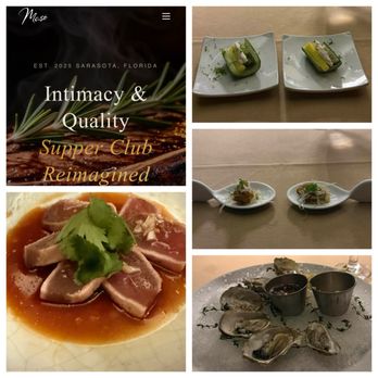 Masō - Yellow tail appetizer, and oysters ap, also a couple snacks from the chef and restaurant. - Steakhouses Near Me - Sarasota, Florida