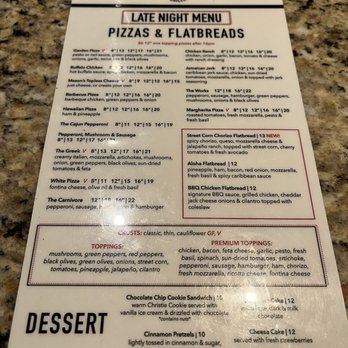 Jonathans Grille - Late night food Menu front - Sports Bars Near Me - Nashville, Tennessee