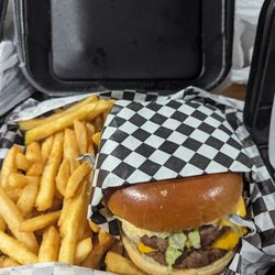 Double cheeseburger with fries