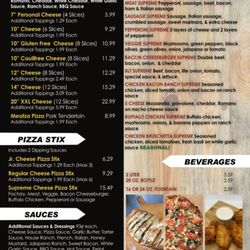 Ison's Family Pizza - Menu