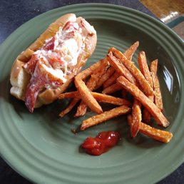 lobster roll and sweet potato fries! lobster roll and sweet potato fries!