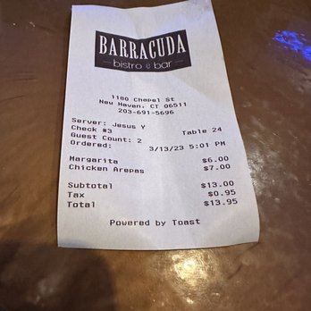 Barracuda Bistro & Bar - Ticket - Latin American Near Me - New Haven, Connecticut