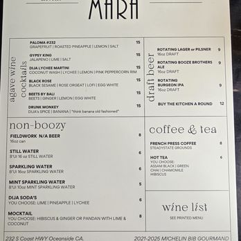 Dija Mara - Menu - Indonesian Near Me - Oceanside, California