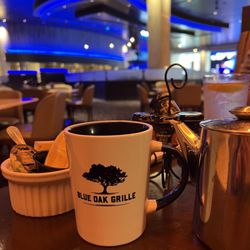 Blue Oak Grille - Hot Tea: individual Lipton Black Tea bag served with hot water, lemon slices, and Dickenson's Pure Honey.