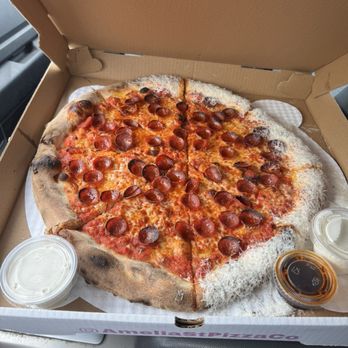Amelia Street Pizza - Pepperoni pizza with ranch and madam sauce - Pizza Near Me - Hazel Park, Michigan Amelia Street Pizza - Pepperoni pizza with ranch and madam sauce - Pizza Near Me - Hazel Park, Michigan