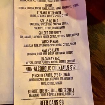 Grey Witch - Cocktail menu - Pizza Near Me - Henderson, Nevada