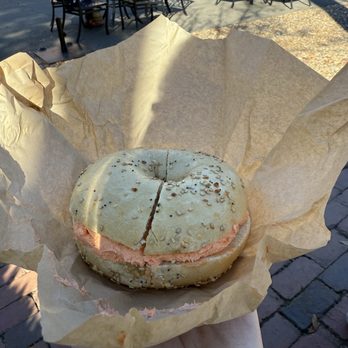 The Jewish Mother’s - Everything with cheddar horseradish schmear - Bagels Near Me - Williamsburg, Virginia