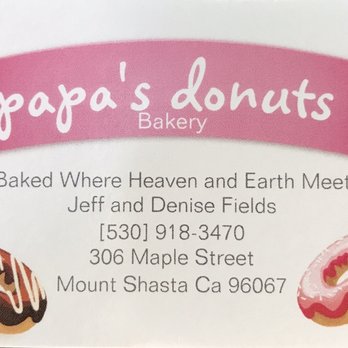 Papa's Donuts - Business card - Donuts Near Me - Mount Shasta, California Papa's Donuts - Business card - Donuts Near Me - Mount Shasta, California