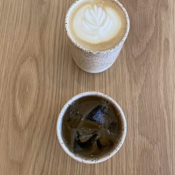 Surf Camp Coffee - Hot vanilla latte & iced hojicha latte with almond milk - Coffee & Tea Near Me - East Honolulu, Hawaii Surf Camp Coffee - Hot vanilla latte & iced hojicha latte with almond milk - Coffee & Tea Near Me - East Honolulu, Hawaii