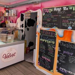 Never Too Much Creamery - Creamery menus and counter