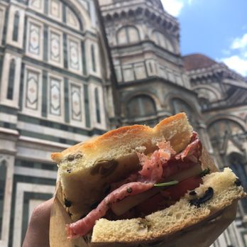 Panini Toscani - Olive focaccia, Tuscan fennel salami, semi-soft pecorino romano - Sandwiches Near Me - Florence, FI