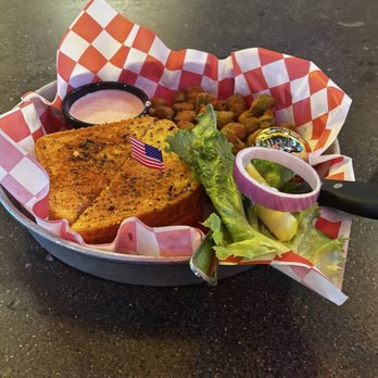 Sanford's Grub & Pub - Momma Odies Chicken Melt with Fried Okra - Pubs Near Me - Casper, Wyoming Sanford's Grub & Pub - Momma Odies Chicken Melt with Fried Okra - Pubs Near Me - Casper, Wyoming