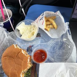 Braum's - Kids burger and fries. Half eaten!