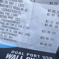 Receipt and charger