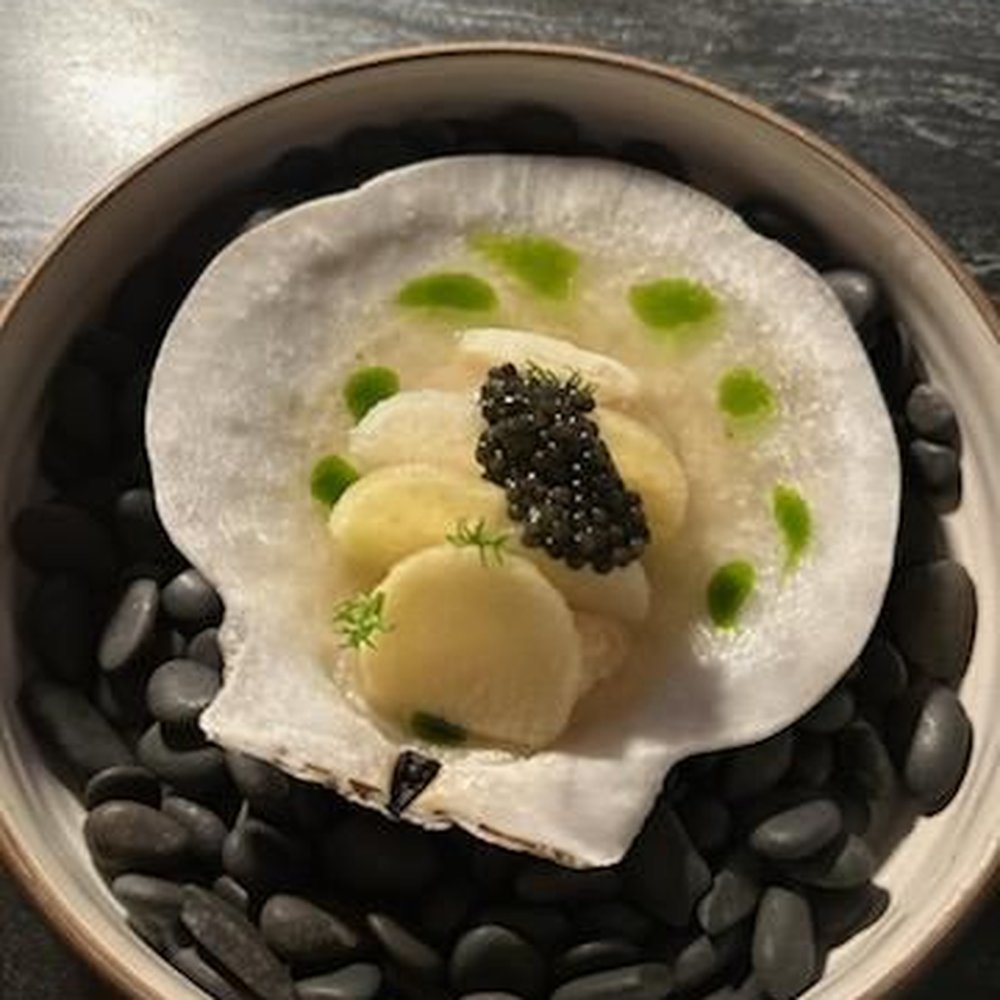 Brutø - Scallop + Chamomile with caviar supplement - Tapas/Small Plates Near Me - Denver, Colorado Brutø - Scallop + Chamomile with caviar supplement - Tapas/Small Plates Near Me - Denver, Colorado