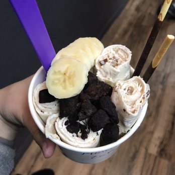 ZRolls Ice Cream - Monkey Madness (Nutella and Banana ice cream with bits of brownie) - Desserts Near Me - Harrison, New Jersey ZRolls Ice Cream - Monkey Madness (Nutella and Banana ice cream with bits of brownie) - Desserts Near Me - Harrison, New Jersey