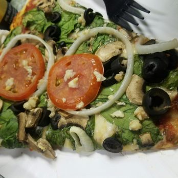 Spaghettini - Vegetarian slice. So loaded with veggies. Great choice - Italian Near Me - Haleiwa, Hawaii