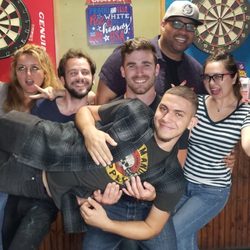 Joe's Bar & Grill - Always a great time. Such a down to earth dive bar.  The Hospitality is exceptional.    BONUS: THEY HAVE A BACKYARD!!! Good for 20ppl