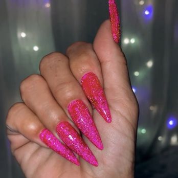 Nailed By April - Reflective glitter hot pink - Nail Technicians Near Me Nailed By April - Reflective glitter hot pink - Nail Technicians Near Me