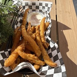 Knemeyer's Eatery & Spirits - Fried pickles. We already started eating it. Nice and crispy.