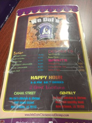 Menu photo 5 We Dat's Chicken and Shrimp New Orleans, LA Menu photo 5 We Dat's Chicken and Shrimp New Orleans, LA