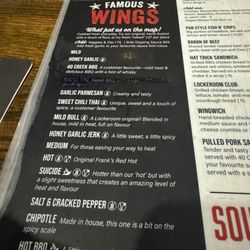 The Lockeroom - Really good pub menu.  Wings and the Ribs are superb.