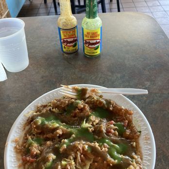 Bandito Burrito - No carne no tortilla, after I've mixed it all in and flooded it with bottled hot sauces. - Mexican Near Me - Huntsville, Alabama Bandito Burrito - No carne no tortilla, after I've mixed it all in and flooded it with bottled hot sauces. - Mexican Near Me - Huntsville, Alabama