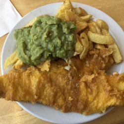 Salts Fish and Chip Shop - Huge portion of piping hot fish, chips and mushy peas from Salt's.