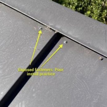 Gary Fox Roofing - Exposed screws on a standing seam is a huge no no. - Roofing Near Me - Newport Beach, California