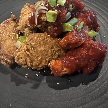 Crazy BBQ - Wings, half spicy/half garlic sauce - Korean Near Me - Bakersfield, California Crazy BBQ - Wings, half spicy/half garlic sauce - Korean Near Me - Bakersfield, California
